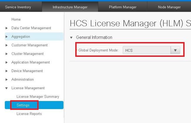 Note: O modo do desenvolvimento deve ser ajustado em HCM-F em