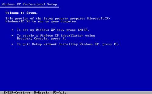 Passo 2 A janela de "Instalação do Windows XP Professional" será aberta.