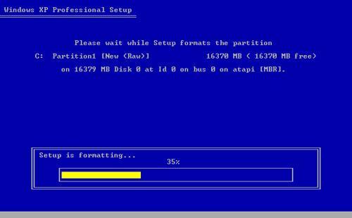 O Windows XP Professional apagará as configuração do disco rígido, formatará a unidade e copiará os arquivos de instalação do CD para o disco rígido.