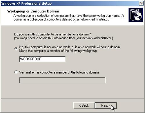 Passo 10 Na tela do "Domínio do computador ou grupo de trabalho", aceite as configurações