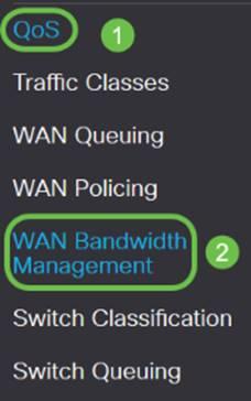 Gerenciamento da largura de banda de WAN As interfaces WAN podem ser configuradas com a largura de banda máxima fornecida pelo ISP.