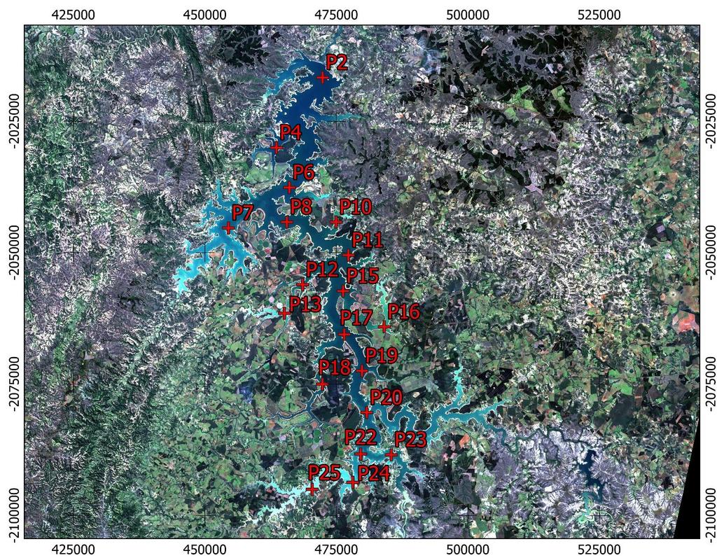 cor verdadeira da imagem Landsat-8/OLI