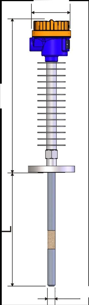 Ø, Ø, Ø, L = Comprimento da haste (haste sensora + isolador + tubo prolongador) Variação