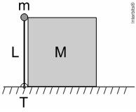 c) d) e) Questão 7 (Ita 2018) Uma haste vertical de comprimento L, sem peso, é presa a uma articulação T e dispõe em sua extremidade de uma pequena massa m que, conforme a figura, toca levemente a