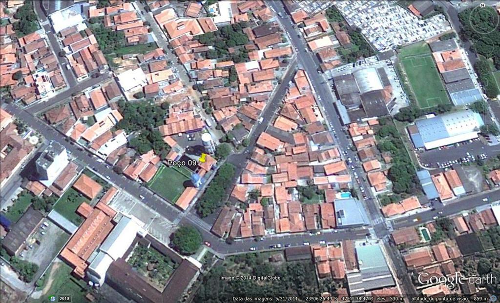 3.1.2 Captação - Poço 09 10 Figura 3 Imagem de satélite da localização do Poço 09 Agência Reguladora dos Serviços de Saneamento das Bacias dos Rios