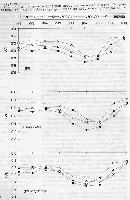 RESULTADOS E DISCUSSÃO Em Santo Augusto, Santa Rosa e Ijuí (Figura 1), foi observado comportamento semelhante quanto à evolução temporal do índice GVI.