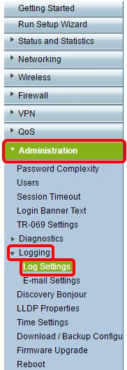 Etapa 2. Nas configurações de registro pagine, verifique a caixa de verificação da possibilidade para ver se há o modo de log.