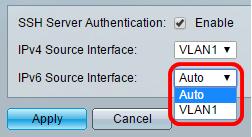 Nota: Se a auto opção é escolhida, o sistema toma o endereço IP de origem do IP address definido na interface enviada. Neste exemplo, o VLAN1 é escolhido.