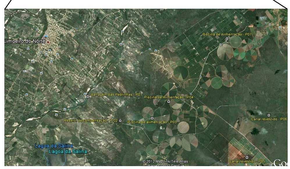 O estudo foi realizado no perímetro irrigado Jaguaribe-Apodí na parte cearense da chapada do Apodí, mais precisamente em Limoeiro do Norte entre as coordenadas 5 20 de latitude Sul e 38 5 de