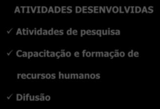 ATIVIDADES DESENVOLVIDAS Atividades de pesquisa