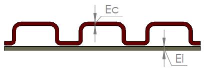 FT 005- AT/MT/BT/FO lisa e a exterior corrugada, como ilustrado na Figura 3. As dimensões E i e E c, são especificadas pelo fabricante.