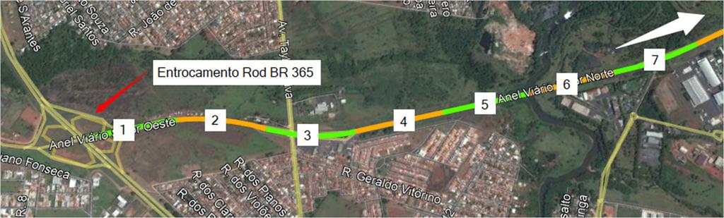 enumerados utilizando-se de algarismos arábicos de 1 ao 20, a partir do entroncamento da BR 365, de acordo com a figura 3; Figura 3