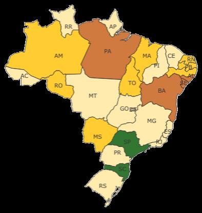 Em 2018, 8 Unidades Federativas apresentaram taxas de