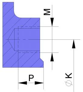 EN 1092 2 PN10 ΔP (kg/cm 2 ) tabela 13 ANSI B16, classe 150 Ø Métrica Prof.