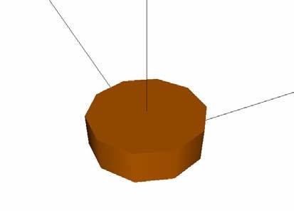 6.2.1 Características do Casco O modelo para a representação do casco da bóia (Figura 28) foi gerado a partir de um cilindro único contendo as propriedades geométricas apresentadas na Tabela 1.
