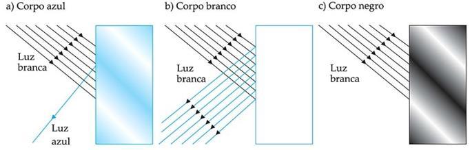 A COR DE UM CORPO POR REFLEXÃO A cor de um corpo por reflexão é