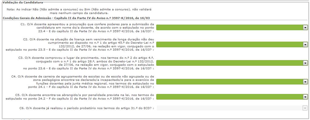 No caso de alteração do campo 2.