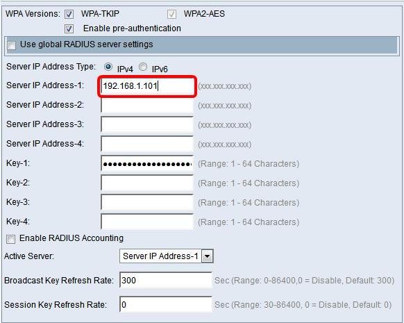 Etapa 8. No campo chave, incorpore a correspondência chave da senha a seu servidor Radius que o WAP se usa para autenticar ao servidor Radius.