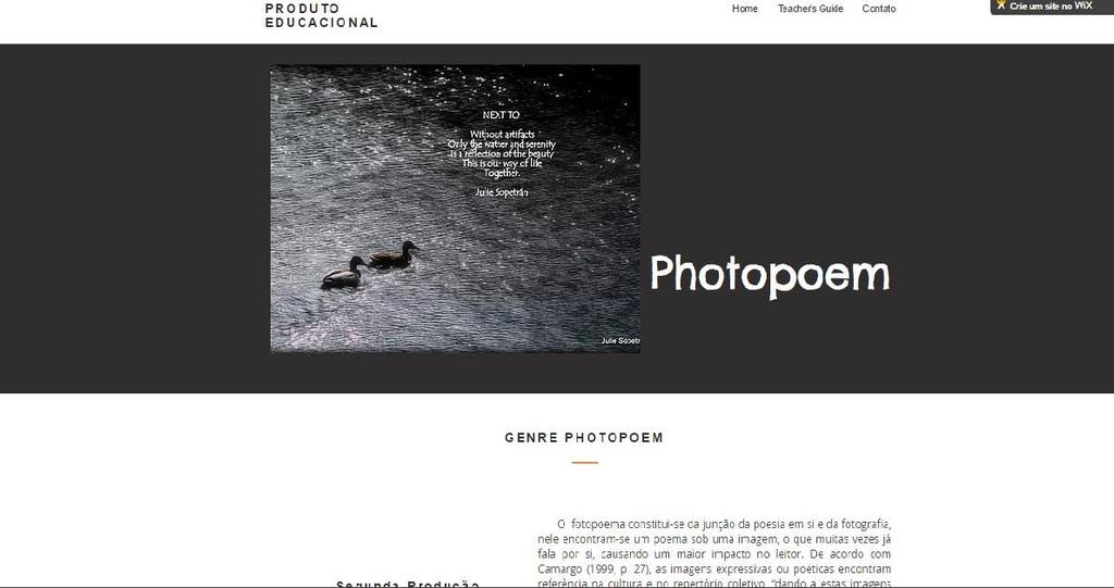 Figura 6 - Página do site denominada Fotopoema.