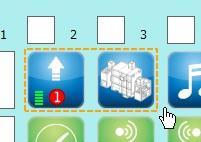 ícones do grupo de operação são colocados nas caixas de Operação e os ícones do grupo de sensores nas caixas de Condição.