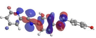 Figura 4 HOMO da molécula otimizada em meio com água.