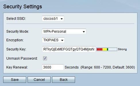 Etapa 10. Da lista de drop-down da chave TX escolha a chave que os usuários devem incorporar para alcançar a rede Wireless. A verificação (opcional) de etapa 11.