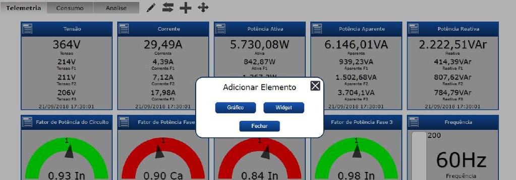 Gráficos Clicando no ícone, será apresentada uma tela onde você poderá customizar a aparência do DATALOG por meio da criação de