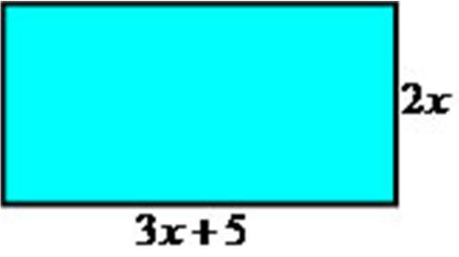 b) 3) Represente algebricamente o perímetro do retângulo, a seguir: 4) Simplifique as seguintes
