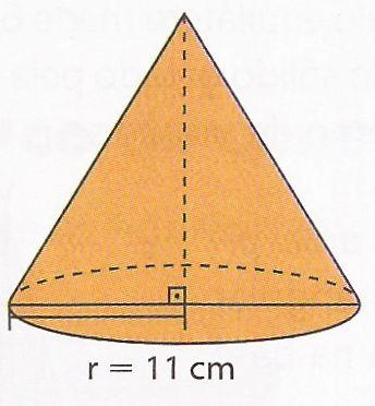 Podemos calcular a área lateral por meio de uma regra de três, pois o comprimento do arco é proporcional à área do setor.