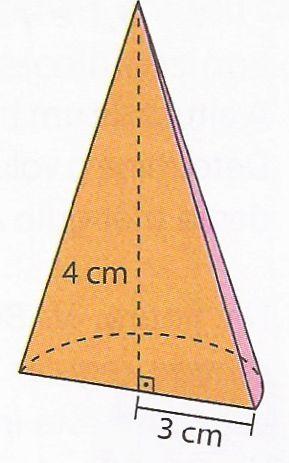 do setor 2 g --------------- g 2 2 r --------------- Al 2) Calcule o volume do cone cujo raio da base mede 4 cm e cuja altura mede 5 cm.