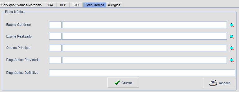 b. Guia permitem informar o histórico atual do paciente; c. Guia permite informar outros CIDs; d. Guia permite inserir os dados abaixo: e. Guia permite informar alergia(s) que o paciente possui.