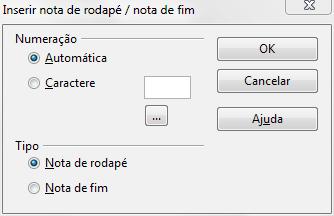 Nota de Rodapé / Nota de Fim... Notas de rodape10 e um texto explicativo ou com informacao adicional sobre determinado topico e inserido no rodape da pagina.