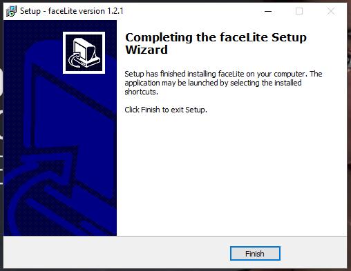 2. Instalação do facelite Clique em Install. Clique em Finish. 2.1.