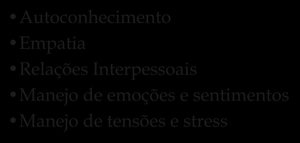 HABILIDADES PARA A VIDA Autoconhecimento Empatia Relações