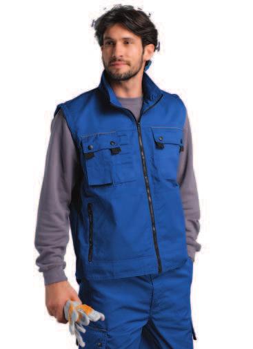 PROWEAR SOL S ZENITH PRO 80500 COLETE DE TrABALHO unisexo QuALIDADE: POLI-ALGODÃO 240 65% poliéster - 35% algodão ESTILO: 6 bolsos, incluindo 1