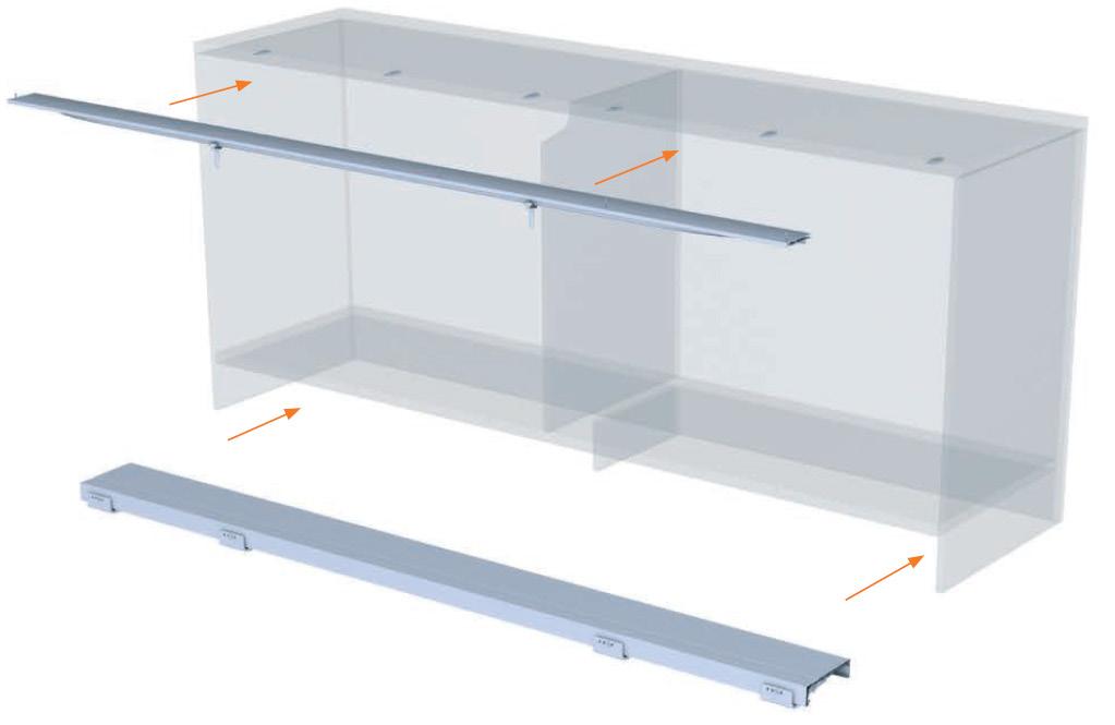 » Espessura da porta c/ puxador: 45mm» Distância do puxador à face lateral