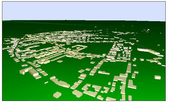 Figura 3.3 - Vista tridimensional do núcleo urbano da Golegã.