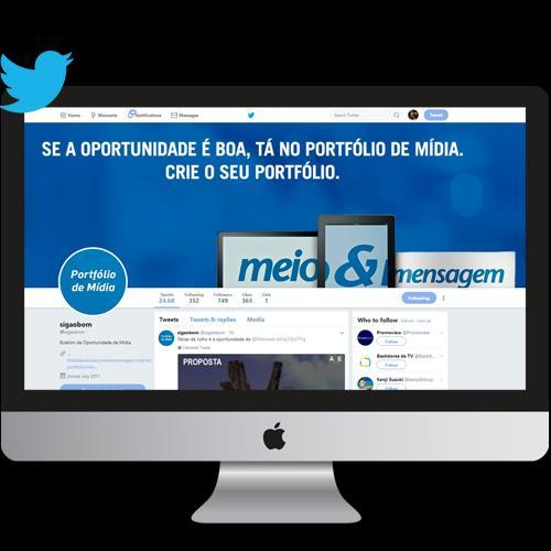 TWITTER DO PORTFÓLIO As oportunidades de mídia também são publicadas no