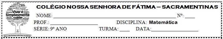 LISTA DE ATIVIDADES III UNIDADE - REVISÃO 01) (F.C.