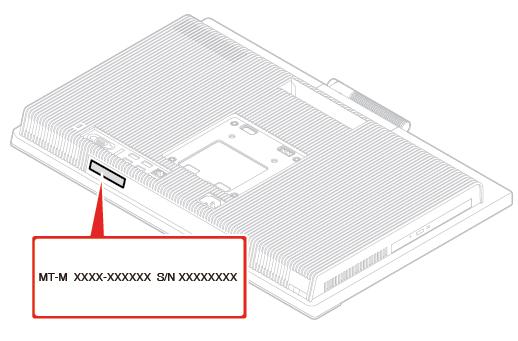 Etiqueta de tipo e modelo da máquina A etiqueta do tipo de máquina e do modelo identifica o computador.