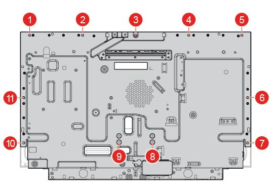 Substituindo o painel do LCD Atenção: Não abra seu computador nem tente executar nenhum reparo antes de ler o Guia de Informações Importantes sobre o Produto. 1. Remova a base do computador.