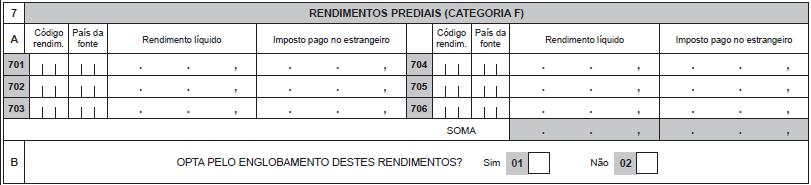 Para rendimentos dos códigos B03 e B04 Profissional e independente e nas situações em que tenha sido declarada a não existência de estabelecimento estável ou instalação fixa deve assinalar-se na