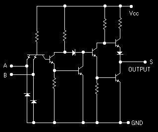 17 Circuito elétrico da porta lógica Torna-se difícil desenhar o esquema elétrico de um