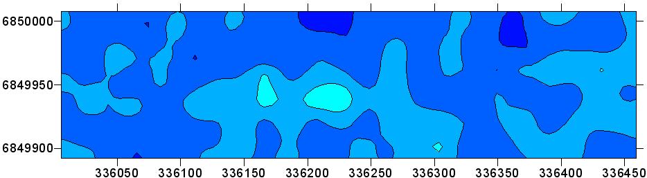 Distribuição espacial do rendimento de grãos - Trigo Passo Fundo (RS) kg