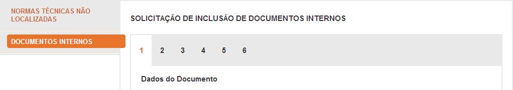 documento; porém, o campo código deverá ter pelo menos algum caractere digitado; ex.: ASME, IEC, BSI, etc.