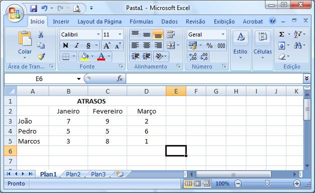 05. A figura abaixo ilustra uma janela do MS Excel que está sendo executada em um computador com o sistema operacional Windows.