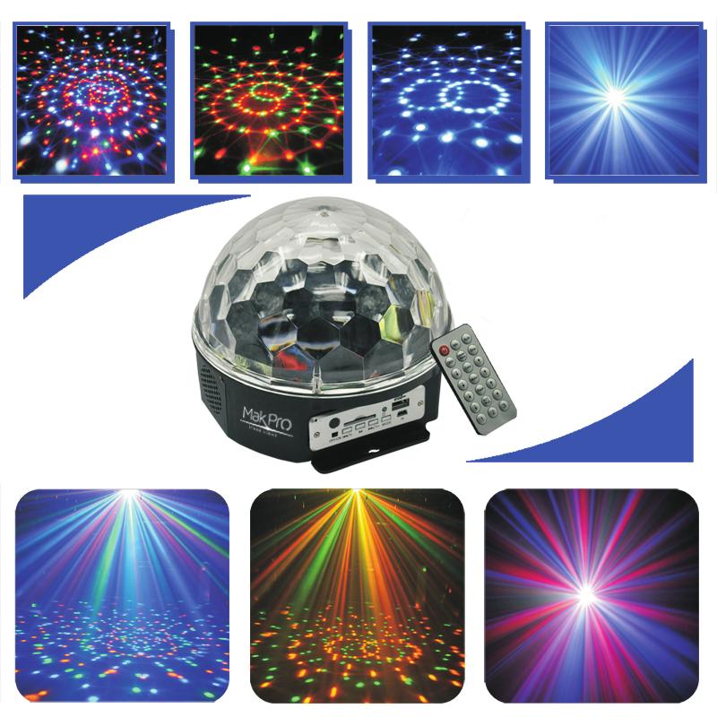 MANUAL DO USUÁRIO 6W RGBYWV Mp3 CRYSTAL BALL LED LIGHT (com controle remoto) MKP-0701 Por