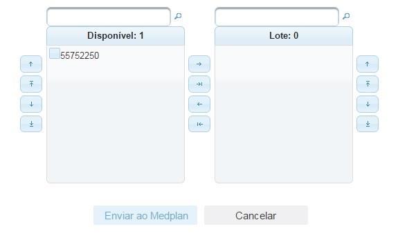 Imagem 15 Menu para lotes SP/SADT Ao acessar a página de lotes, será exibida uma lista