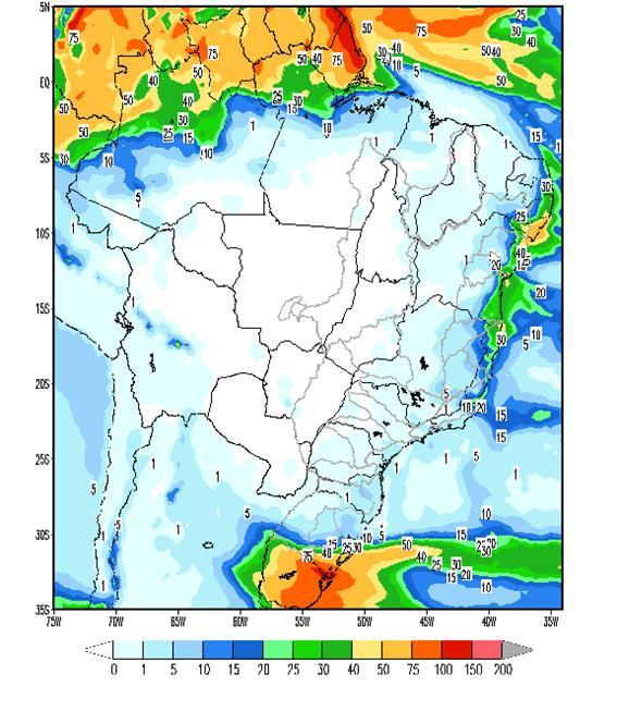 As demais bacias hidrográficas do SIN não apresentam precipitação significativa devido a atuação de um sistema de alta pressão nos estados de Santa Catarina e do Paraná e nas regiões Sudeste e