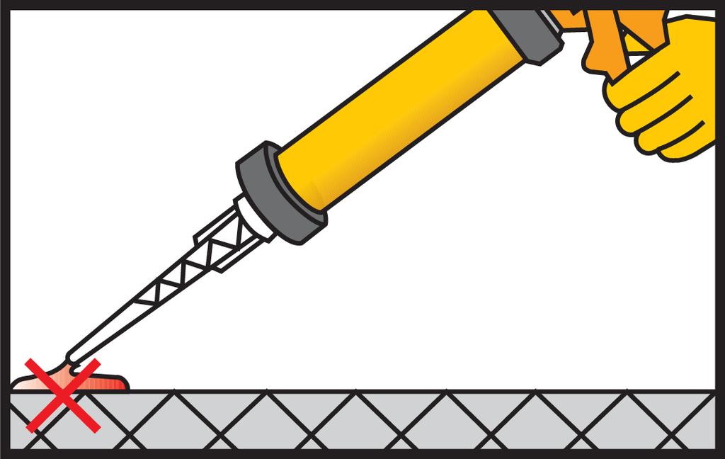 O diâmetro do escovilhão deverá ser superior ao diâmetro do furo. O furo deve ser bem limpo com um escovilhão redondo (escovar pelo menos 2 vezes).